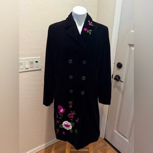 Vintage Moschino Cheap & Chic Floral Embroidered Coat